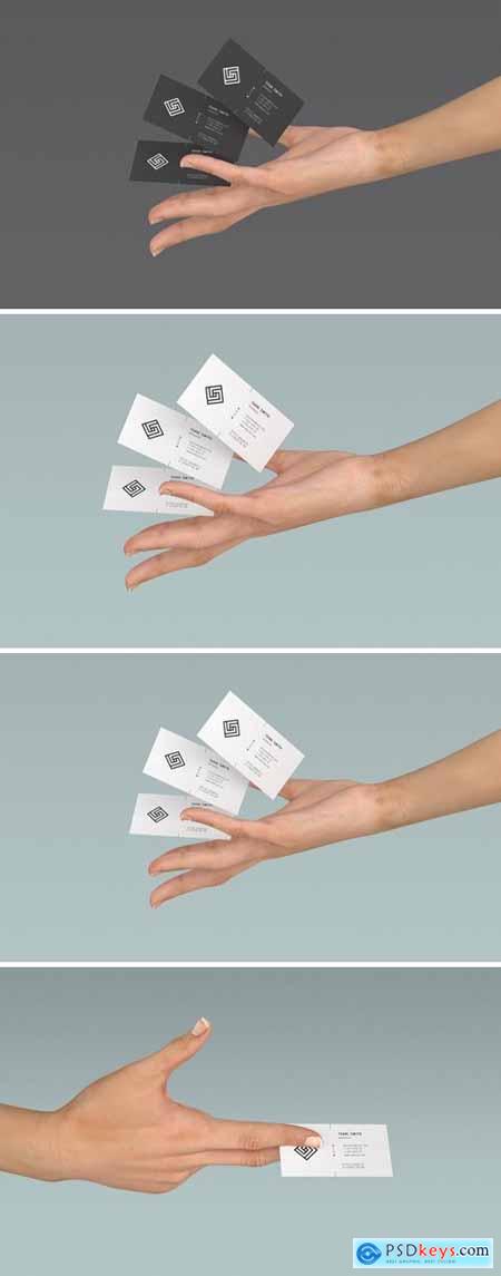 Business Card in Hand Mockup