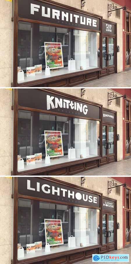 Vintage Gallery Signboard Mockup