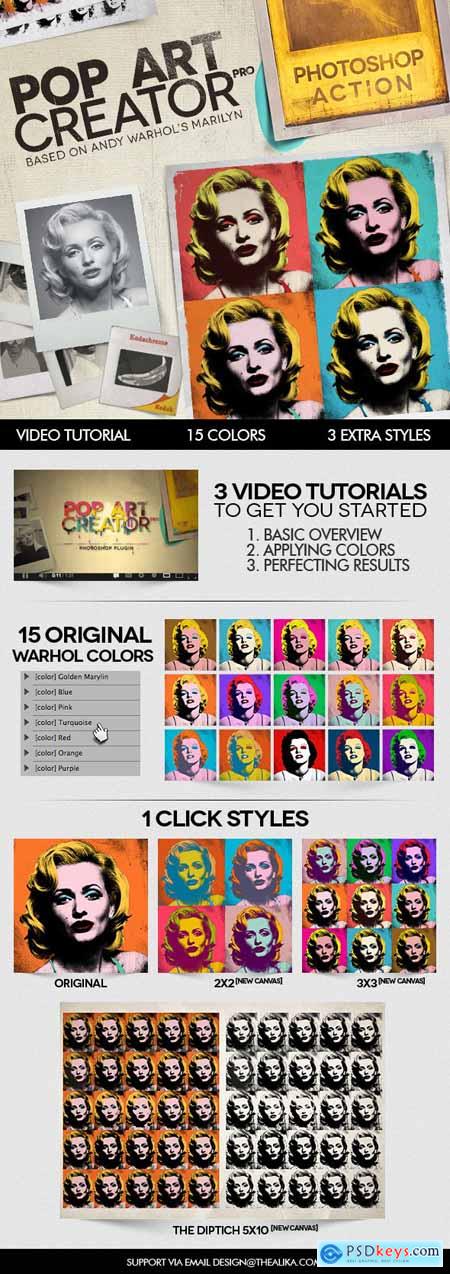 POP ART Creator PRO - Photoshop Action 4183620