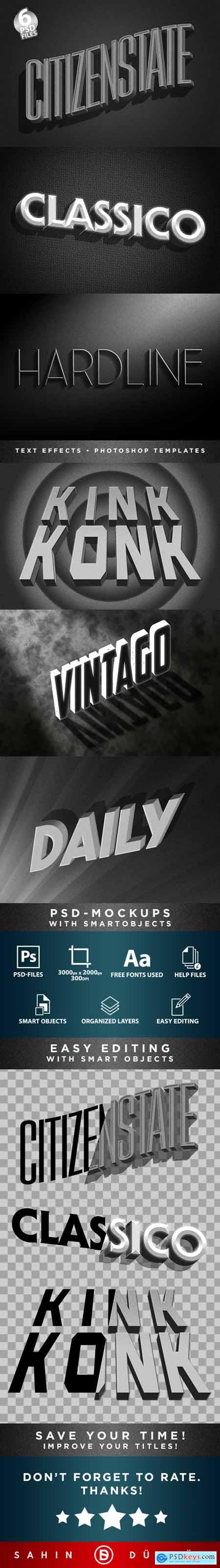 Classic Film Title Cards - 3D Text-Effects-Mockups - Template-Package 29828400