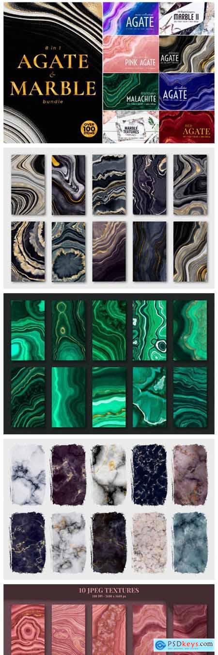 Agate, Marble and Gold Textures Bundle 8444800