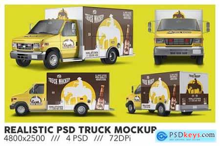Realistic PSD Truck Mockup