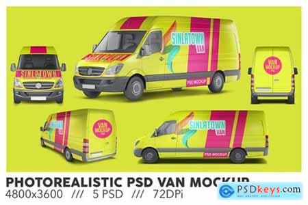 Photorealistic PSD Van Mockup