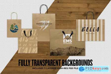 Realistic Kraft Shopping Bag Mockups 5819572