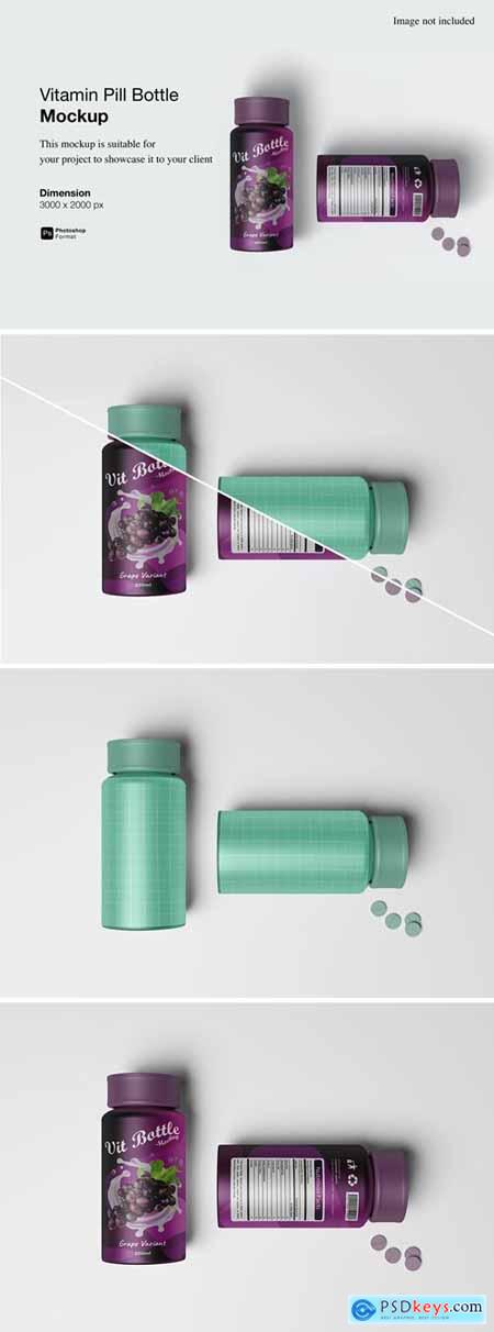 Vitamin Pill Bottle Mockup