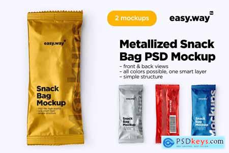 Metallized Snack Bag PSD Mockup 5819433