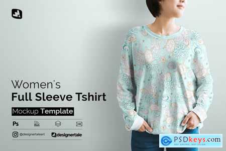 Womens Full Sleeve Tshirt Mockup 5316194