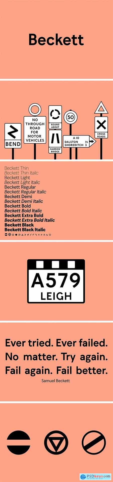 F37 Beckett Font Family