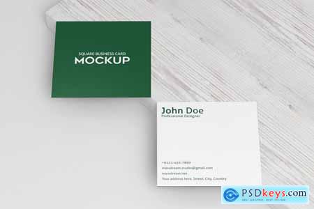 Square Business Card Mock-Up 5832510