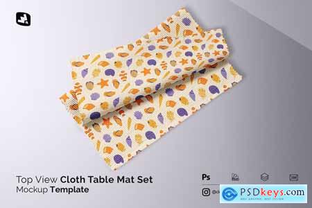 Top View Cloth Table Mat Set Mockup 5319149