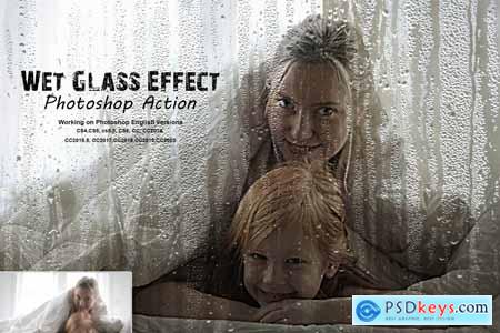 Wet Glass Effect Photoshop Action 5343501