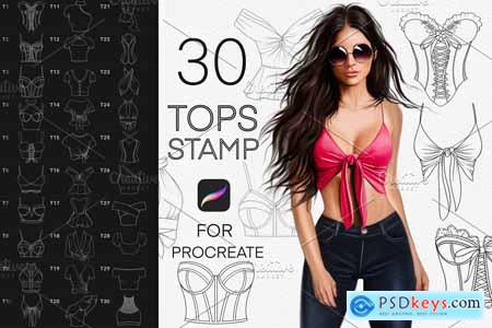 Tops fashion stamp brushes Procreate 5833653