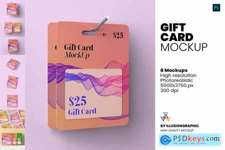 Gift Card Mockup - 8 Views 5833562