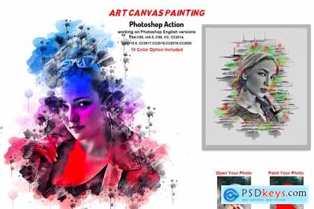 Art Canvas Painting Photoshop Action 5758027