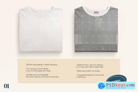 Folded T-Shirt PSD Mockup 5836970
