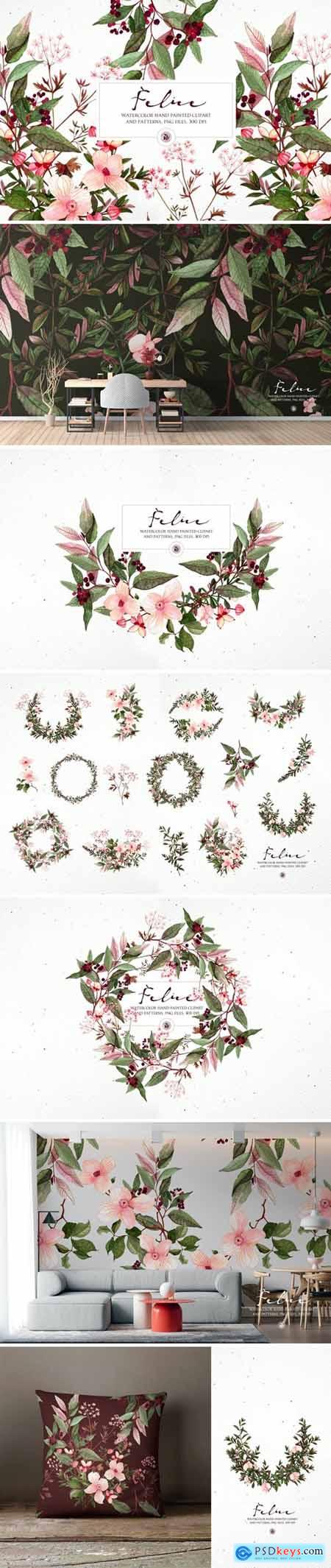 Felice - watercolor floral set