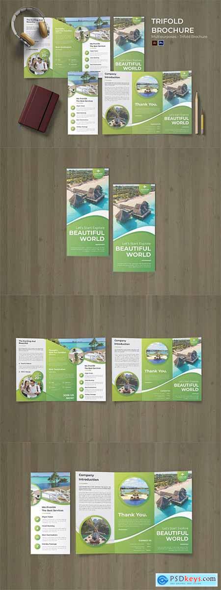 Beautiful Travel Flyer Trifold Brochure