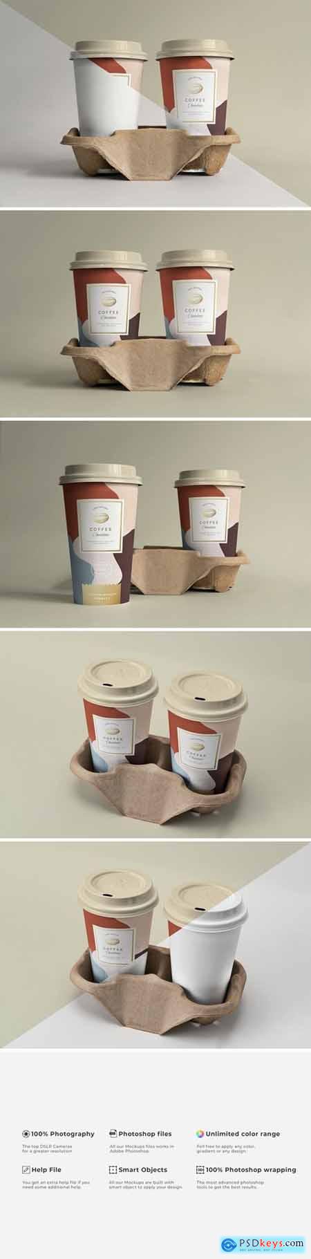 Two Pack Coffee Cup Mockup