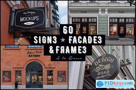 60 Signs, Facades and Frames mockups 3655185