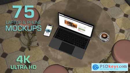 Biggest laptop and smartphone mockups pack (Coffee corner version) 30921851