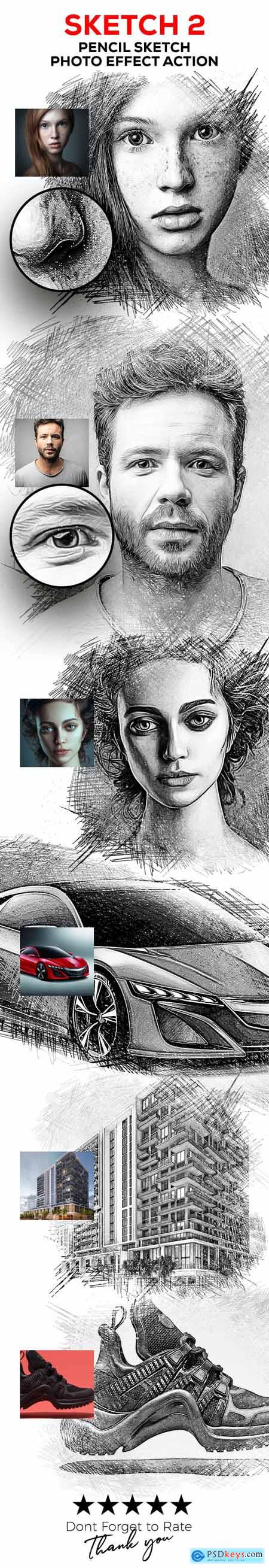 Sketch V2 - Pencil Sketch One Click Action 30298741