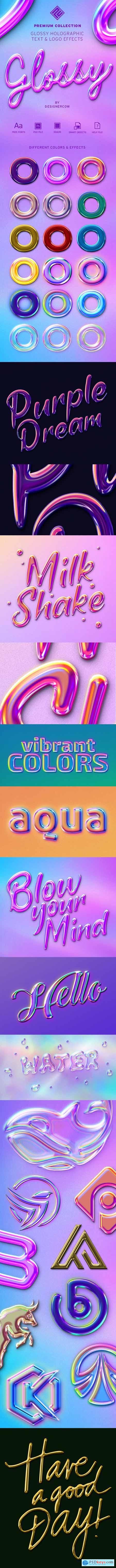 Glossy Holographic Text & Logo Effects - Collection 30636001