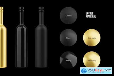 Ceramic Wine Bottle Mockup PRO 5821646
