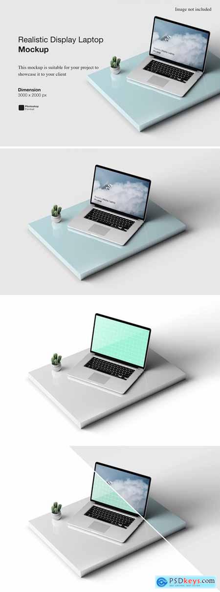Realistic Display Laptop Mockup