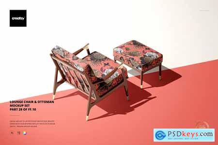 Lounge Chair & Ottoman Mockup Set 5183773