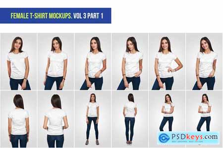 Female T-Shirt PSD Mockups Bundle 5922736