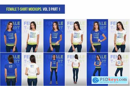 Female T-Shirt PSD Mockups Bundle 5922736
