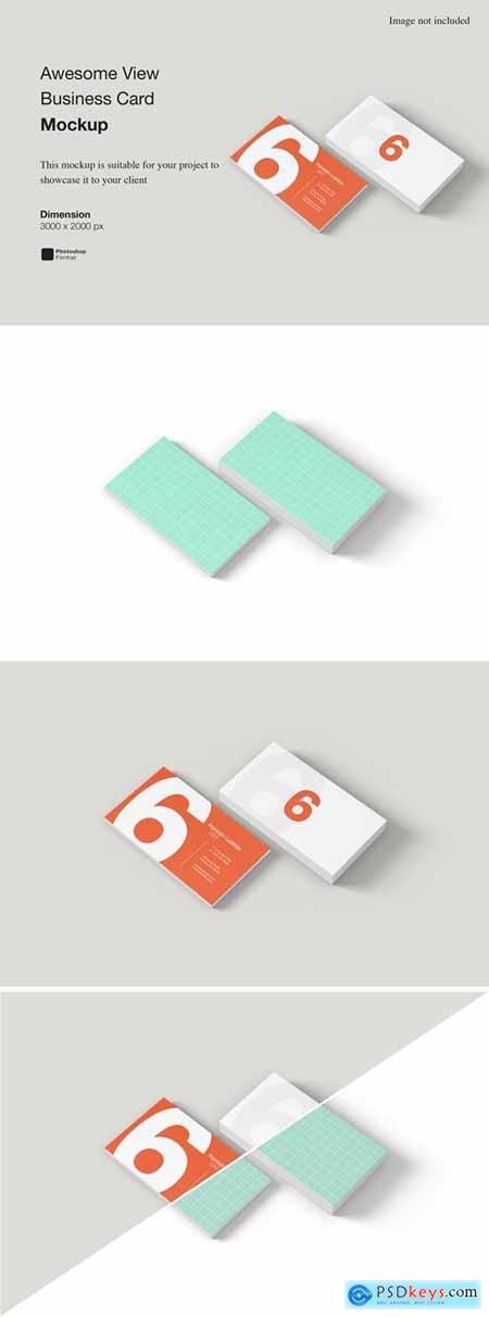 Awesome View Business Card Mockup