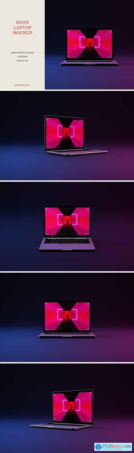Neon Laptop Mockup