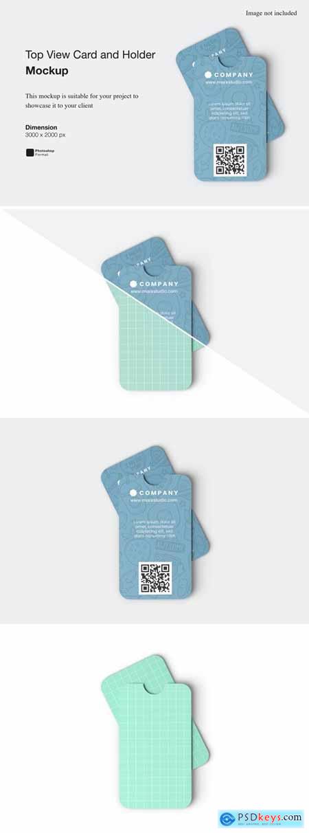 Top View Card and Holder Mockup