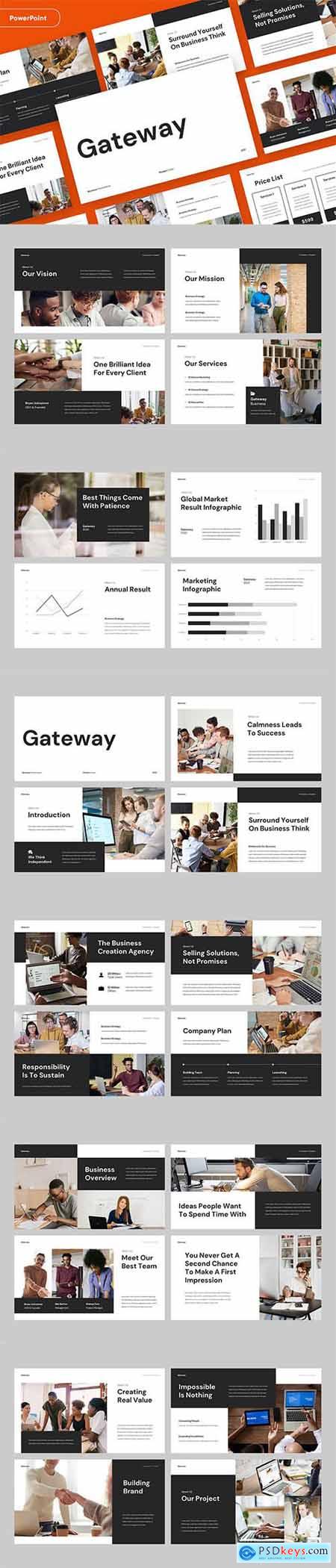 GATEWAY - Clean Business Pitch PowerPoint, Keynote and Google Slides Template