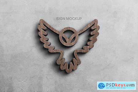 Wooden Sign Logo Mockup