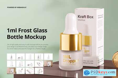 1ml Frost Glass Bottle Mockup 5895497