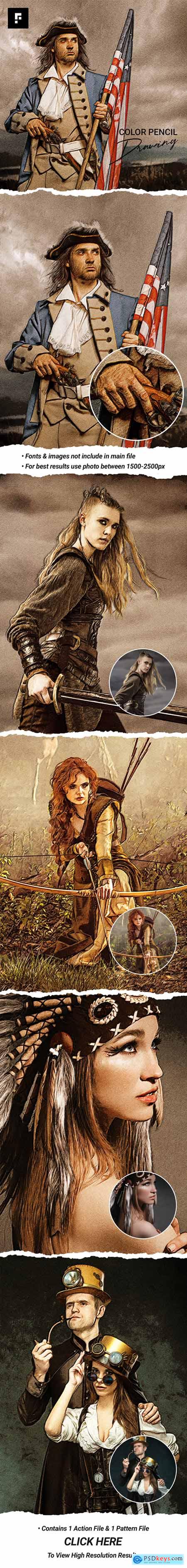 Graphicriver Color Pencil Drawing Photoshop Action 30508007