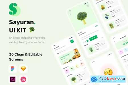 Sayuran - Grocery Apps UI Kit