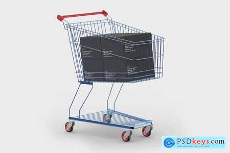 Shopping Cart With Boxes Mockup 5604548