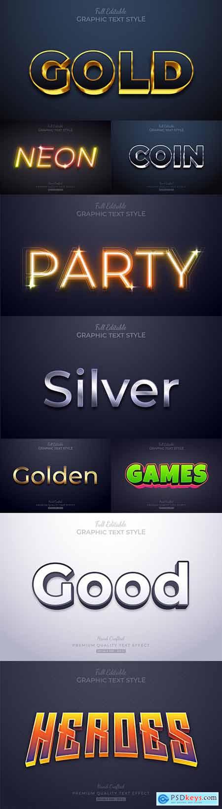 Editable font and 3d effect text design collection illustration 42