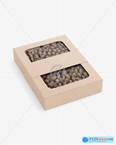 Kraft Paper Box with Chocolate Dragee Mockup 77172
