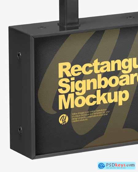 Plastic Rectangular Signboard Mockup 77169