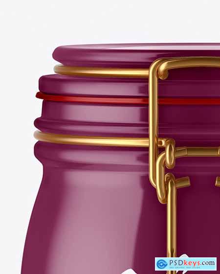Glossy Ceramic Jar With Clamp Lid Mockup 77350