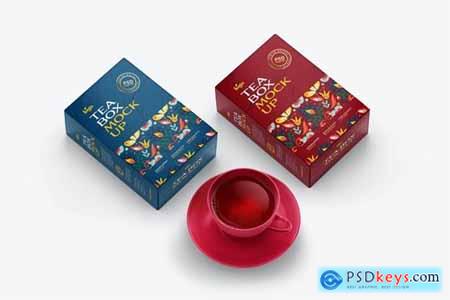 Tea Box with Cup Packaging Mockup