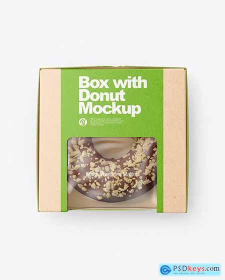Kraft Box with Donut Mockup 79092