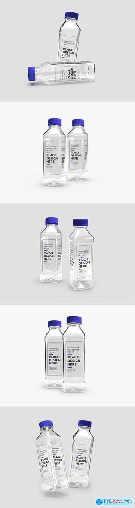 Realistic transparent plastic bottle mockup 2