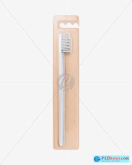 Kraft Toothbrush Blister Pack Mockup 76340
