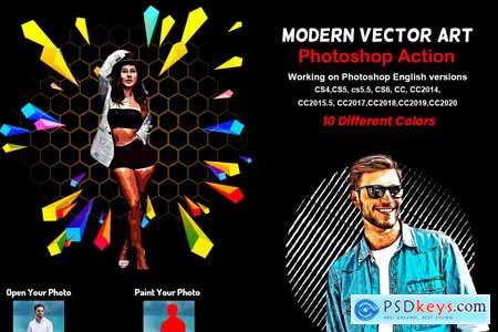 Modern Vector Art Photoshop Action 5879905