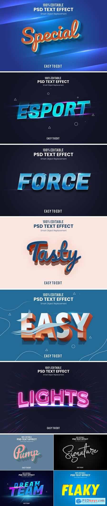 3D text Effect PSD Bundle